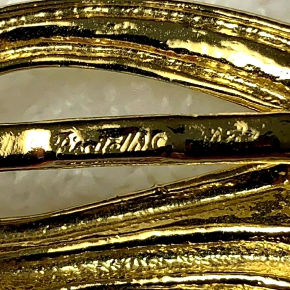 RARE Authentic Vintage Angel Wing Scarf Slide Luxury Gold Jewelry Celeb Style - Picture 3 of 15